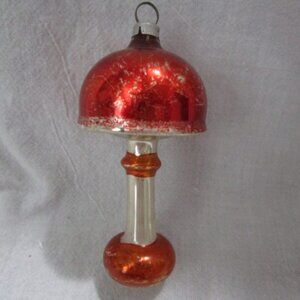 Vintage Mercury Glass Hand Blown Lamp Christmas Ornament